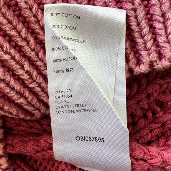 Free People Sweetheart Mock Neck Pink Sweater Size XS Jumper Chunky Knit Boho - Picture 8 of 10